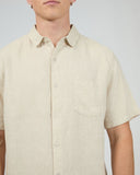 SILENT THEORY 40X0171 Short Sleeve Linen Shirt II - Natural