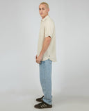 SILENT THEORY 40X0171 Short Sleeve Linen Shirt II - Natural