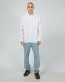 SILENT THEORY 40X0172 Long Sleeve Linen Shirt II - White