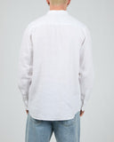 SILENT THEORY 40X0172 Long Sleeve Linen Shirt II - White