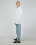 SILENT THEORY 40X0172 Long Sleeve Linen Shirt II - White