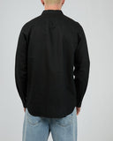 SILENT THEORY 40X0172 Long Sleeve Linen Shirt II - Black