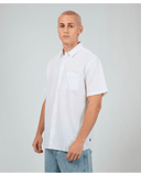 SILENT THEORY 40X0171 Short Sleeve Linen Shirt II - White