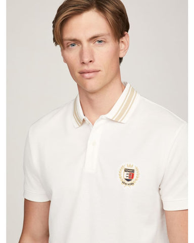 TOMMY HILFIGER DM0DM19624_YBH Regular Varsity Polo - Ancient White