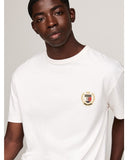 TOMMY JEANS DM0DM19687_YBH Logo Embroidery Crew Neck T-Shirt - Ancient White