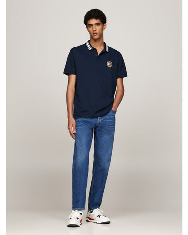 TOMMY HILFIGER DM0DM19624_YBH Regular Varsity Polo - Dark Night Navy