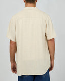 SILENT THEORY 40X0185 LINEN SS SHIRT - Natural