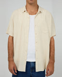 SILENT THEORY 40X0185 LINEN SS SHIRT - Natural
