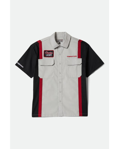 BRIXTON COORS LIGHT SHAKE DOWN 03481 S/S SHIRT - Silver/Black