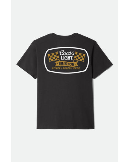 BRIXTON COORS LIGHT PIT STOP TEE 17374 - Black