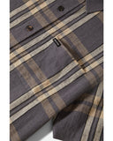 BRIXTON CHARTER LINEN BLEND S/S SHIRT 01441 - Char/Beige Plaid