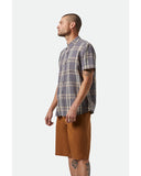BRIXTON CHARTER LINEN BLEND S/S SHIRT 01441 - Char/Beige Plaid