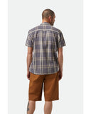 BRIXTON CHARTER LINEN BLEND S/S SHIRT 01441 - Char/Beige Plaid