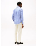 TOMMY HILFIGER MW0MW39159_0A5 Th Flex Regular Fit Stripe Shirt - Wedge Blue/OpWht