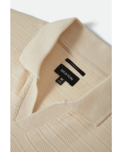 BRIXTON Theo Jacquard S/S Polo - Cream