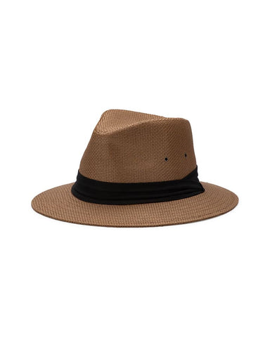 AVENEL Kirby Toyo Matt Safari Fedora - Cocoa