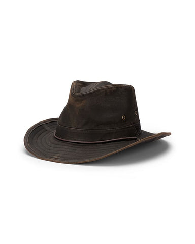 AVENEL Buckaroo Weathered Cotton Outback Hat - Brown