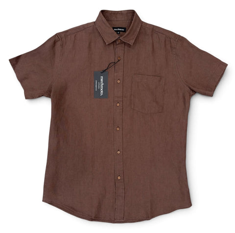 MECHMOTO 2602SS204 S/S Linen Shirt- Brown