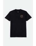 BRIXTON CREST II S/S STANDARD TEE - Black/Ivory/Brick Red
