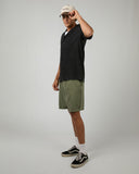 SILENT THEORY Textured Acid Wash S/S Shirt - Washed Black