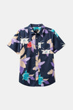 BRIXTON Charter Print S/S Shirt - Washed Navy Passion