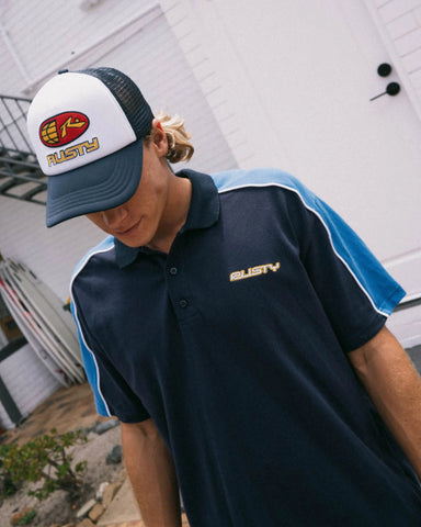 RUSTY Straight Shooter Polo - Navy Blue