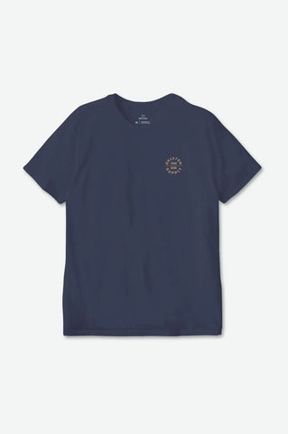 BRIXTON OATH V S/S STANDARD TEE - Washed Navy/Sand