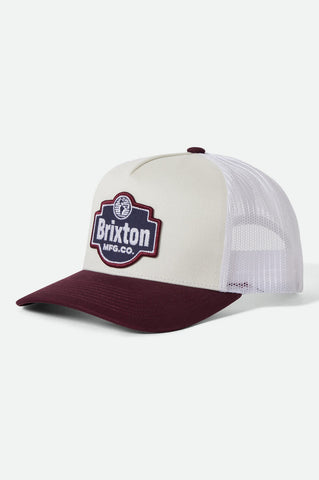 BRIXTON Genuine Quality NetPlus® Trucker Hat - Off White/Port
