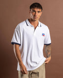 RUSTY Fore Right Tipped Polo Shirt - White/Navy