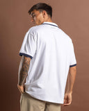 RUSTY Fore Right Tipped Polo Shirt - White/Navy