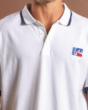 RUSTY Fore Right Tipped Polo Shirt - White/Navy