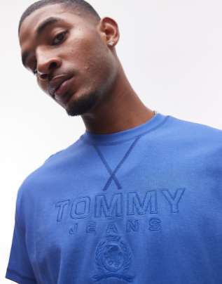 TOMMY JEANS DM0DM20805_C6E Relaxed Tonal Crest Tee - Tempo Blue