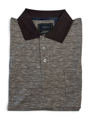 Back Bay G680104 Mercerized Cotton Slub Polo- Mocha