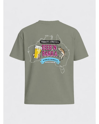 General Store Beers and Barra Tee - Khaki