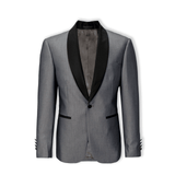 MASSIMO Max Fine Micro Texture Shawl Lapel Suit - Platinum
