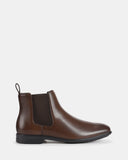 HUSH PUPPIES Cambridge EEE Extra Wide Leather Boot - Chestnut