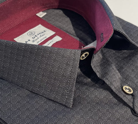 AK DEMIRE AK-556 L/S Geo Print Shirt - Black/Char