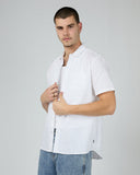 SILENT THEORY 40X0171 Short Sleeve Linen Shirt II - White