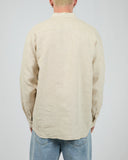 SILENT THEORY 40X0172 Long Sleeve Linen Shirt II - Natural