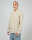 SILENT THEORY 40X0172 Long Sleeve Linen Shirt II - Natural