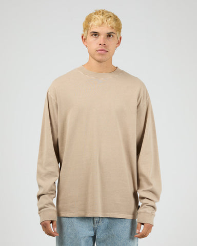 SILENTY THEORY Heavyweight Long Sleeve Tee - Tan