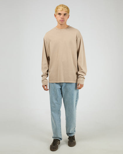 SILENTY THEORY Heavyweight Long Sleeve Tee - Tan