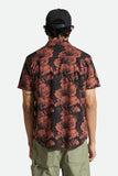 BRIXTON CHARTER PRINT S/S WOVEN SHIRT - Washed Black/Terracotta Floral