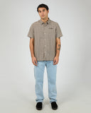 ST GOLIATH Steps Check Short Sleeve Shirt - Brown