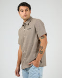 ST GOLIATH Steps Check Short Sleeve Shirt - Brown