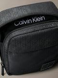 CALVIN KLEIN 4D3303G Allover Emblem Logo Jacquard Reporter Bag - Black