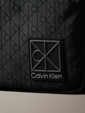 CALVIN KLEIN 4D3303G Allover Emblem Logo Jacquard Reporter Bag - Black