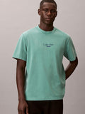 CALVIN KLEIN Acid Wash Logo Graphic Tee - Wild Green