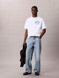 CALVIN KLEIN Leaf Logo Graphic Relaxed Tee - Bright White