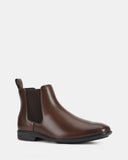 HUSH PUPPIES Cambridge EEE Extra Wide Leather Boot - Chestnut